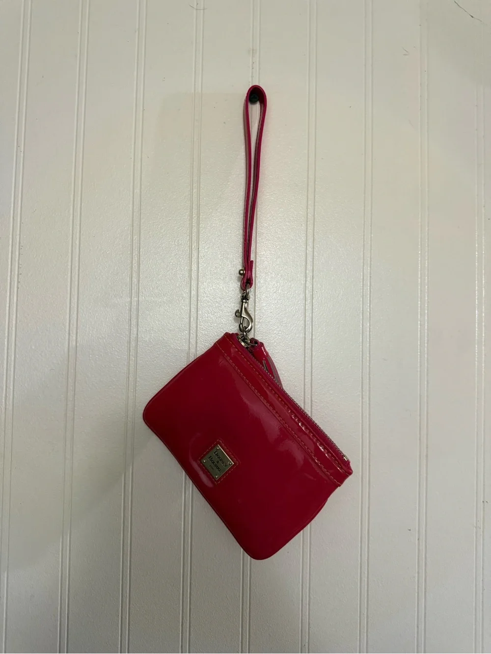 Dooney & Bourke Hot Pink Patent Wristlet Clutch with Detachable Strap